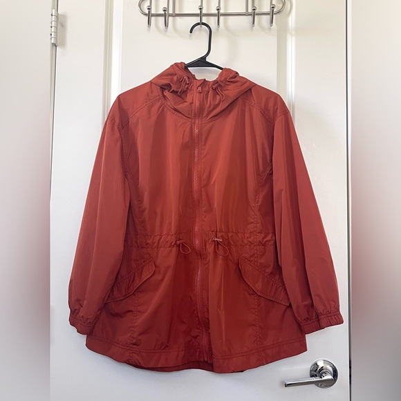 Old Navy Water-Resistant Hooded Utility Anorak Jacket Mesa Rock Petite Medium - Picture 3 of 5